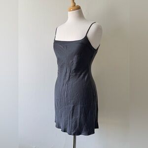 Silk & Satin Black 100% Silk Slip Dress | Vintage Lingerie Dress | Size M | Y2K